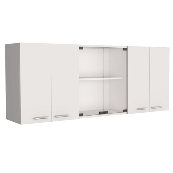 Xukmct Kitchen Wood Wall Cabinet with 6 Inner Shelves, White