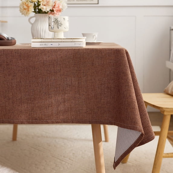 Xukmct Linen Rectangle Tablecloth Washable Table Cloth Stain Resistant Table Covers for Dining/Party/Wedding, 55" x 86"