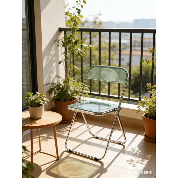 Xukmct Modern Plastic Dining Chair Armless Side Chair Folding Chair for Living Room, Office, Dining Room, Blue