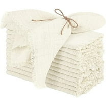 Xukmct Pack of 12 Soft Cotton Napkins Washable Cloth Napkins Square Napkins for Dinners, Parties, Weddings, 17 x 17 Inch