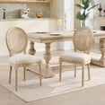 thumbnail image 1 of Xukmct Pack of 2 Upholstered Dining Chair with Rattan Round Back, Upholstered Side Chair for Living Room, Kitchen, Restaurant, 1 of 2