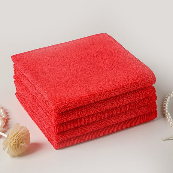 Xukmct Pack of 5 Microfiber Cleaning Towels Reusable Cleaning Rag Cleaning Cloth for Kitchen, House, Car, Windows, 15" x 15"