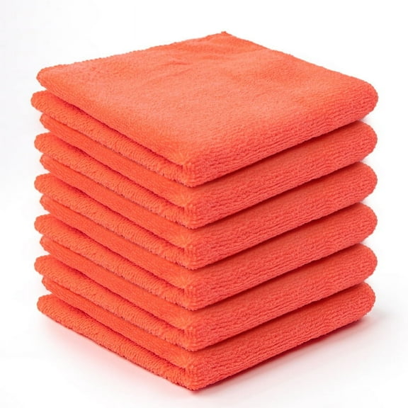 Xukmct Pack of 6 Wash Towels Cleaning Rags Microfiber Cleaning Cloth Absorbent Dusting Cloth for House, Kitchen, Car, Window, 15" x 15"