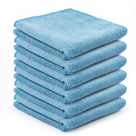 Xukmct Pack of 6 Wash Towels Cleaning Rags Microfiber Cleaning Cloth Absorbent Dusting Cloth for House, Kitchen, Car, Window, 15" x 15"
