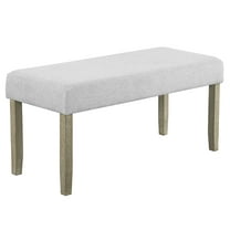 Xukmct Padded Seat Wood Frame Dining Bench for Dining Room, Living Room, Gray