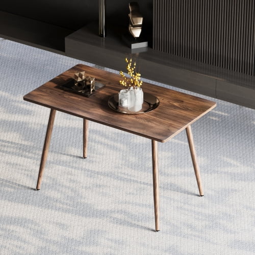 Xukmct Rectangle Dining Table with Metal Legs, Suitable for Kitchen, Dining Room, Living Room