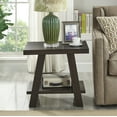 thumbnail image 1 of Xukmct Rectangle End Table with Bottom Shelf, Wood Side Table for Living Room, Office, Dark Brown, 1 of 6