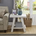 thumbnail image 1 of Xukmct Rectangle End Table with Bottom Shelf, Wood Side Table for Living Room, Office, White, 1 of 5