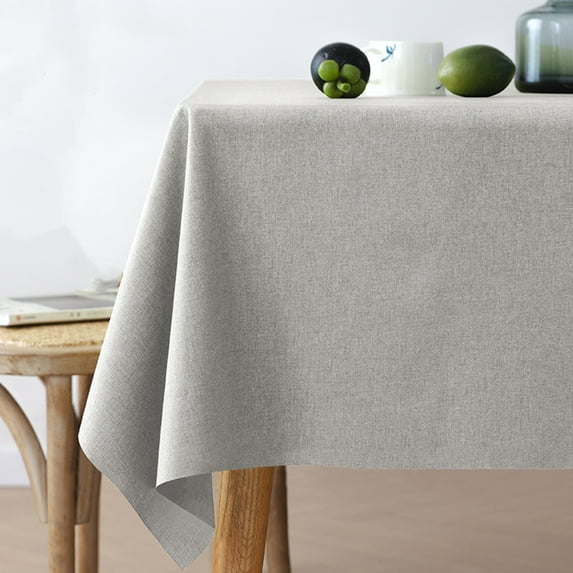 Xukmct Rectangle Linen Tablecloth Stain Resistant Table Cloth Decorative Fabric Table Cover for Kitchen Dining Holiday Party, 43" x 63"