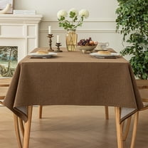 Xukmct Rectangle Table Cloth Linen Tablecloth Waterproof Decorative Soft Fabric Table Cover for Dining/Buffet/Wedding, 55" x 78"