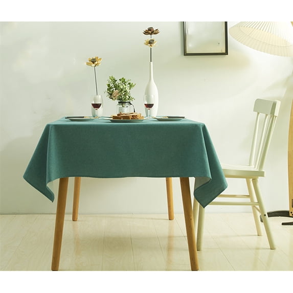 Xukmct Rectangle Tablecloth Linen Waterproof Table Cloth Decorative Fabric Table Cover for Dining Christmas Weddings Birthday Party, 47x63 inch