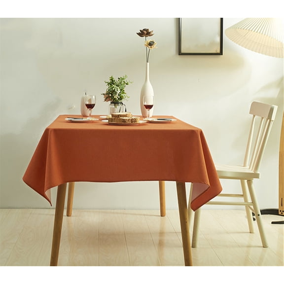 Xukmct Rectangle Tablecloth Linen Waterproof Table Cloth Decorative Fabric Table Cover for Dining Christmas Weddings Birthday Party, 55x102 inch