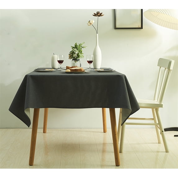 Xukmct Rectangle Tablecloth Linen Waterproof Table Cloth Decorative Fabric Table Cover for Dining Christmas Weddings Birthday Party, 55x63 inch