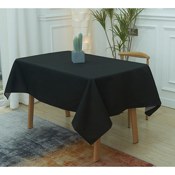 Xukmct Rectangle Tablecloth Linen Waterproof Table Cloth Decorative Fabric Table Cover for Dining Christmas Weddings Birthday Party, 55x71 inch