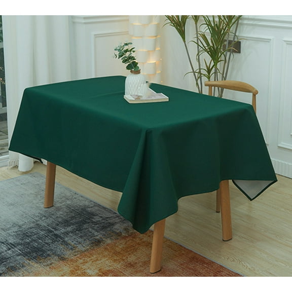 Xukmct Rectangle Tablecloth Linen Waterproof Table Cloth Decorative Fabric Table Cover for Dining Christmas Weddings Birthday Party, 55x71 inch