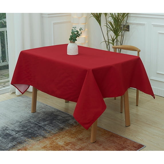 Xukmct Rectangle Tablecloth Linen Waterproof Table Cloth Decorative Fabric Table Cover for Dining Christmas Weddings Birthday Party, 55x86 inch