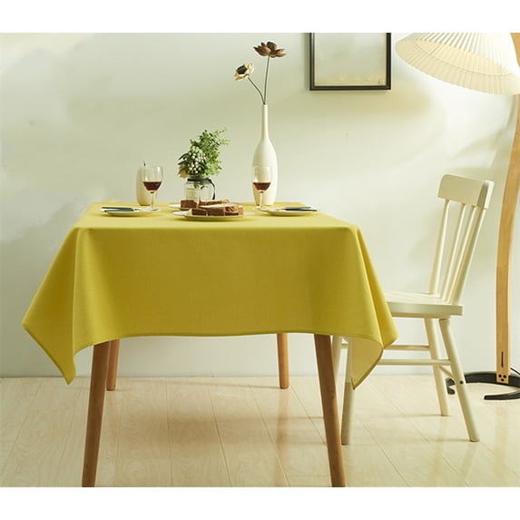 Xukmct Rectangle Tablecloth Linen Waterproof Table Cloth Decorative Fabric Table Cover for Dining Christmas Weddings Birthday Party, 55x94 inch