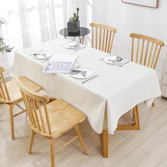Xukmct Rectangle Tables Cloth Waterproof Soft Linen Tablecloth Farmhouse Dining Table Cover for Dinner/Party/Holiday, 55" x 55"