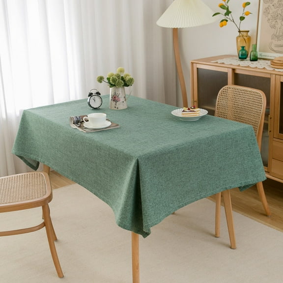 Xukmct Rectangle Tables Cloth Waterproof Soft Linen Tablecloth Farmhouse Dining Table Cover for Dinner/Party/Holiday, 55" x 55"