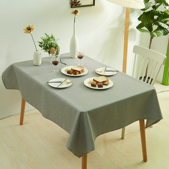 Xukmct Rectangle Waterproof Tablecloth Washable Table Cloth Decorative Linen Fabric Tablecloth for Dining Parties Kitchen Wedding, 55" x 102"