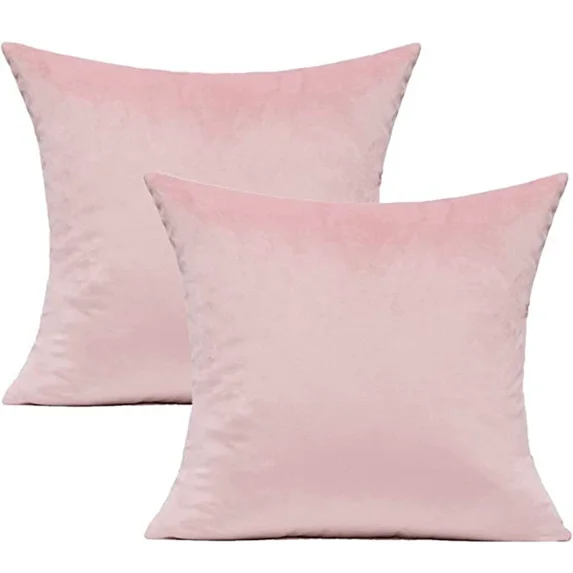 Xukmct Set of 2 Soft Velvet Throw Pillow Covers Decorative Pillow Case Solid Color Square Cushion Cases for Living Room Couch Bed Sofa, 20" x 20"