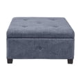 thumbnail image 1 of Xukmct Soft Seat Storage Ottoman with Wood Legs, Upholstered Footstool for Living Room, Bedroom, Blue, 1 of 6