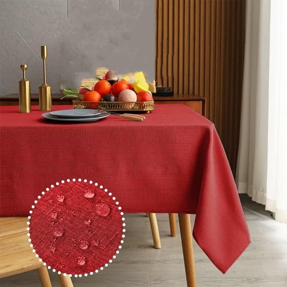 Xukmct Solid Color Tablecloth Rectangle Linen Tablecloths Stain Resistant Waterproof Table Cover for Dining, Kitchen, Banquet, 55 x 55 inch