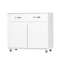 thumbnail image 1 of Xukmct Storage Cabinet with 1 Drawer and 2 Door, Perfect for Home, Office, Kitchen, White, 1 of 7
