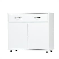 Xukmct Storage Cabinet with 1 Drawer and 2 Door, Perfect for Home, Office, Kitchen, White