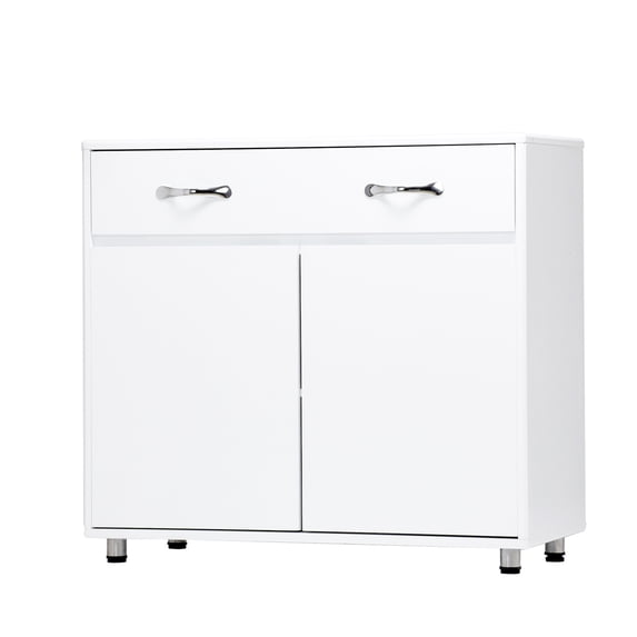 Xukmct Storage Cabinet with 1 Drawer and 2 Door, Perfect for Home, Office, Kitchen, White