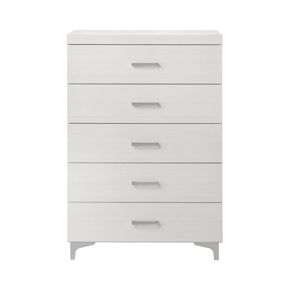 Xukmct Storage Cabinet with Metal Legs, 5 Drawer Dresser for Living Room, Bedroom, White