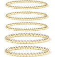 thumbnail image 1 of Xukmct Stretchable Elastic Bohemian Chain Bead Ball Bracelet 14K Gold Plated Adjustable Bracelet for Women, 1 of 5
