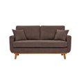 thumbnail image 1 of Xukmct Upholstered Corduroy Loveseat Sofa with Wood Legs, 2 Seat Sofa Couch for Living Room, Office, Bedroom, Brown, 1 of 9