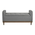 thumbnail image 1 of Xukmct Upholstered Storage Bench with Wood Frame, Mid Century Modern Storage Ottoman for Living Room, Bedroom, Gray, 1 of 1