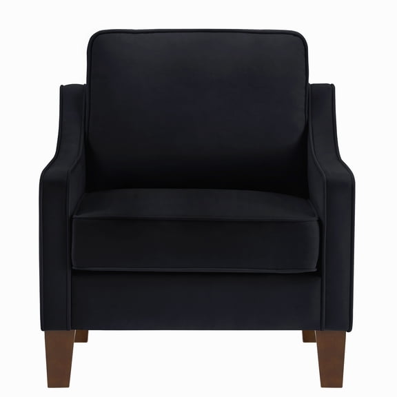 Xukmct Upholstered Velvet Club Chair with Wooden Legs, Single Seat Accent Chair for Living Room, Bedroom