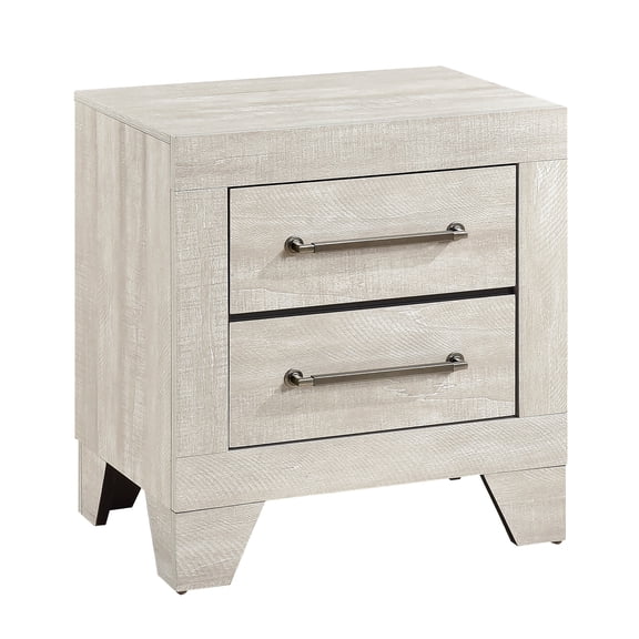 Xukmct Wood Beside Table with 2 Drawers, Nightstand for Living Room, Light Brown
