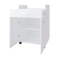 thumbnail image 1 of Xukmct Wood Kitchen Cart with 2 Shelves and 1 Drawer, 2 Doors Storage Cabinet for Living Room, Dining Room, Kitchen, White, 1 of 8