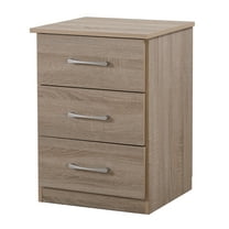 Xukmct Wood Nightstand with 3 Drawers, Beside Table for Bedroom, Office, Home, Brown