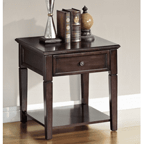 Xukmct Wood Side Table End Table with 1 Drawer and Bottom Shelf