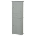 thumbnail image 1 of Xukmct Wood Tall Bathroom Storage Cabinet with 1 Drawer and 5 Inner Shelf, 2 Doors Freestanding Storage Cabinet for Living Room, Bathroom, Gray, 1 of 10