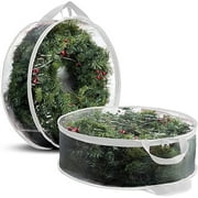 Xulianz Storage Bag Christmas Wreath Storage Bags Holiday Garland Storage Containers Waterproof Storage Bags Zippered Bags with Reinforced Handles for Christmas Artificial Wreath Supplies