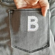 Xulianz Sparkly Rhinestones and Elegant Pearls Iron On Patches for Clothing, A-Z Sew On Decorative Letter Patch Glitter Alphabet Applique Rhinestone Pearl English Letter for Diy Craft Supplies