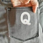 Xulianz Sparkly Rhinestones and Elegant Pearls Iron On Patches for Clothing, A-Z Sew On Decorative Letter Patch Glitter Alphabet Applique Rhinestone Pearl English Letter for Diy Craft Supplies