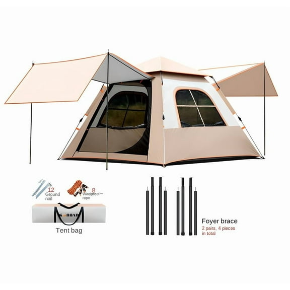 XunKA Camping Tent Clearance, Waterproof and Easy Setup, Backpacking Tent for Camping Hiking Climbing,8 Person,Khaki.