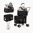 thumbnail image 1 of XunKA Foldable Double Pets Stroller for Dogs and Cats, Double Strollers with Detachable Carriers Foldable Pet Travel Jogger Stroller Removable Cat Carrier Bag for Small Medium Dogs Up to 60Lbs,Black, 1 of 10