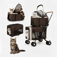 thumbnail image 1 of XunKA Foldable Double Pets Stroller for Dogs and Cats, Double Strollers with Detachable Carriers Foldable Pet Travel Jogger Stroller Removable Cat Carrier Bag for Small Medium Dogs Up to 60Lbs,Brown, 1 of 10