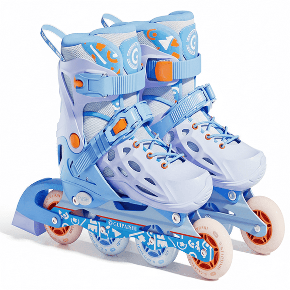 XunKA Light-Up Quad Roller Skates for Adults & Kids, Cowhide Leather High-Top Roller Skates with Flashing Wheels for Women Men Boys Girls Unisex(Model L)