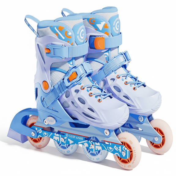 XunKA Light-Up Quad Roller Skates for Adults & Kids, Cowhide Leather High-Top Roller Skates with Flashing Wheels for Women Men Boys Girls Unisex(Model S)