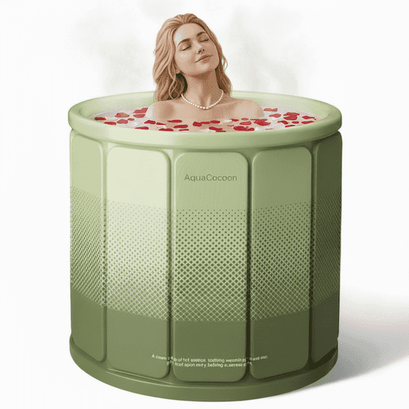 XunKA Portable Foldable Bathtub,SPA Soaking Standing Bath Tub, Suitable for Home Outdoor (Cold/Hot Universal).