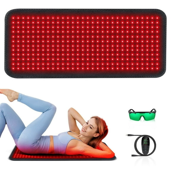 XunKA Red Light Therapy Pad, Infrared Light Therapy Mat with Timer,Full Body Pain Relief for Women Men.
